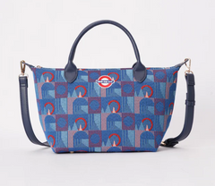 GRAB-TFL-PICCA-GAP | TfL Piccadilly Moquette Mind the Gap Grab Handle Handbag