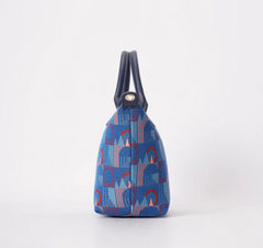 GRAB-TFL-PICCA-GAP | TfL Piccadilly Moquette Mind the Gap Grab Handle Handbag