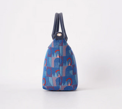GRAB-TFL-PICCA-RED | TfL Piccadilly Moquette Red Roundel Grab Handle Handbag