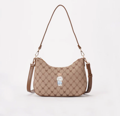 MOON-BLV-BEIGE | B-Loved Bear Beige Moon-Shaped Underarm Handbag