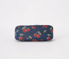 MOON-CHERRY-BLUE | Cherry Denim Blue Moon-Shaped Underarm Handbag