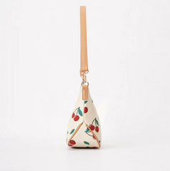 MOON-CHERRY-CREAM | Cherry Cream Moon-Shaped Underarm Handbag