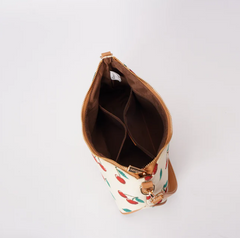 MOON-CHERRY-CREAM | Cherry Cream Moon-Shaped Underarm Handbag