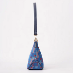 MOON-TFL-PICCA-RED | TfL Piccadilly Moquette Red Roundel Moon-Shaped Underarm Handbag