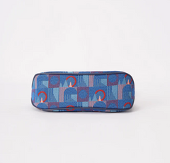 MOON-TFL-PICCA-RED | TfL Piccadilly Moquette Red Roundel Moon-Shaped Underarm Handbag