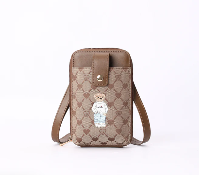 PHONE-BLV-BEIGE | B-Loved Bear Beige Smart Phone Crossbody Bag