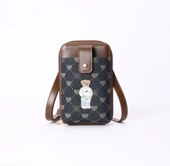 PHONE-BLV-DENIM | B-Loved Bear Denim Blue Smart Phone Crossbody Bag