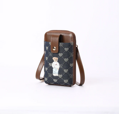 PHONE-BLV-DENIM | B-Loved Bear Denim Blue Smart Phone Crossbody Bag