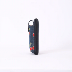 PHONE-CHERRY-BLUE | Cherry Denim Blue Smart Phone Crossbody Bag