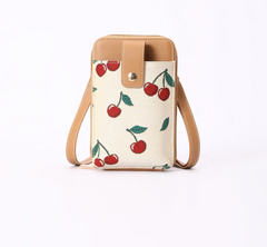 PHONE-CHERRY-CREAM | Cherry Cream Smart Phone Crossbody Bag
