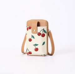 PHONE-CHERRY-CREAM | Cherry Cream Smart Phone Crossbody Bag