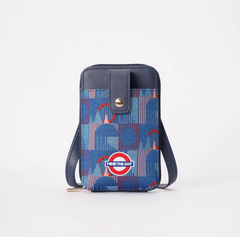 PHONE-TFL-PICCA-GAP | TfL Piccadilly Moquette Mind the Gap Smart Phone Crossbody Bag