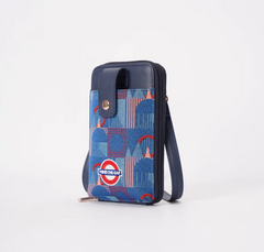 PHONE-TFL-PICCA-GAP | TfL Piccadilly Moquette Mind the Gap Smart Phone Crossbody Bag