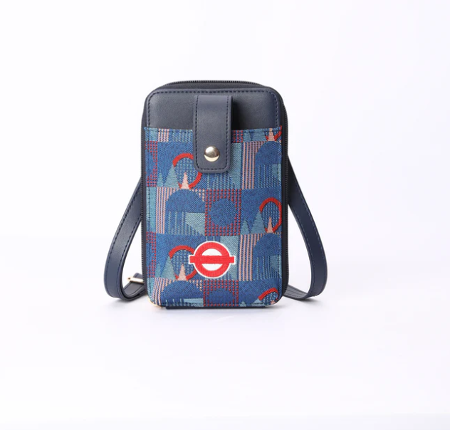 PHONE-TFL-PICCA-RED | TfL Piccadilly Moquette Red Roundel Smart Phone Crossbody Bag