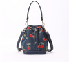 BUCK-CHERRY-BLUE | Cherry Denim Blue Bucket Handbag