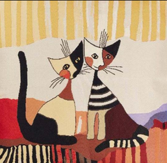 CCOV-RWC-COPPIA | Cappia Cat Rosina Cat Design Home Pillow Case/ Cushion Cover 18x18 Inch