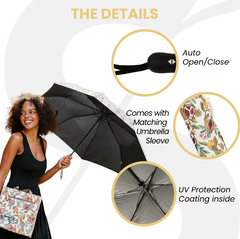 UM-AUTO-POMEGRA | Pomegranate and Lemon Automatic Folding Umbrella
