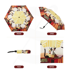 UM-AUTO-RWC-COPPIA | Cappia Cat Rosina Cat Automatic Folding Umbrella