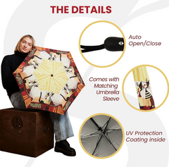 UM-AUTO-RWC-COPPIA | Cappia Cat Rosina Cat Automatic Folding Umbrella