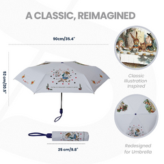 UM-AUTO-AIW-TEA | Alice and Wonderland Tea Party Automatic Folding Umbrella