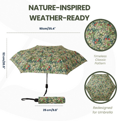 UM-AUTO-GLILY | Golden Lily Green Automatic Folding Umbrella