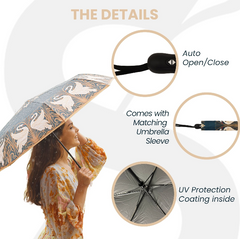 UM-AUTO-SWAN | Swan, Iris and Rush Automatic Folding Umbrella