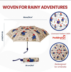 UM-AUTO-PADD | Paddington Bear Blue and Beige Automatic Folding Umbrella