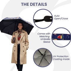 UM-AUTO-PADD-BL | Paddington Bear Blue Automatic Folding Umbrella