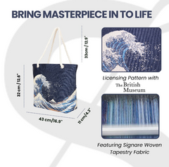 ROPE-BM-WAVE | Great Wave off Kanagawa Rope Tote Beach Bag