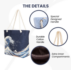 ROPE-BM-WAVE | Great Wave off Kanagawa Rope Tote Beach Bag