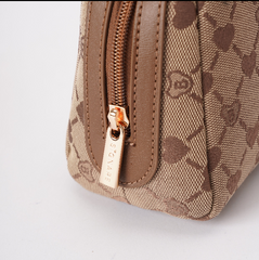 BEAUTY-BLV-BEIGE | Toiletry Bag in Beige Monogram with Teddy Bear