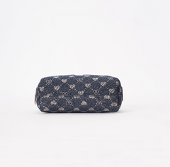 BEAUTY-BLV-DENIM | Toiletry Bag in Denim Monogram with Teddy Bear