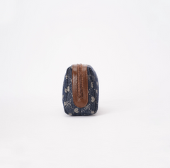 BEAUTY-BLV-DENIM | Toiletry Bag in Denim Monogram with Teddy Bear