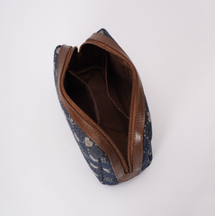 BEAUTY-BLV-DENIM | Toiletry Bag in Denim Monogram with Teddy Bear