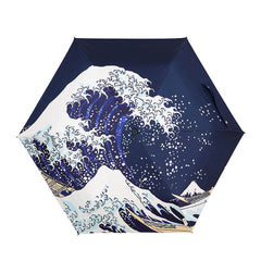 UM-AUTO-BM-WAVE | The British Museum - Great Wave off Kanagawa Navy Blue Automatic Folding Umbrella