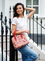 CONV-WLSTRW| Wild Strawberry Convertible Top Handle Purse Handbag