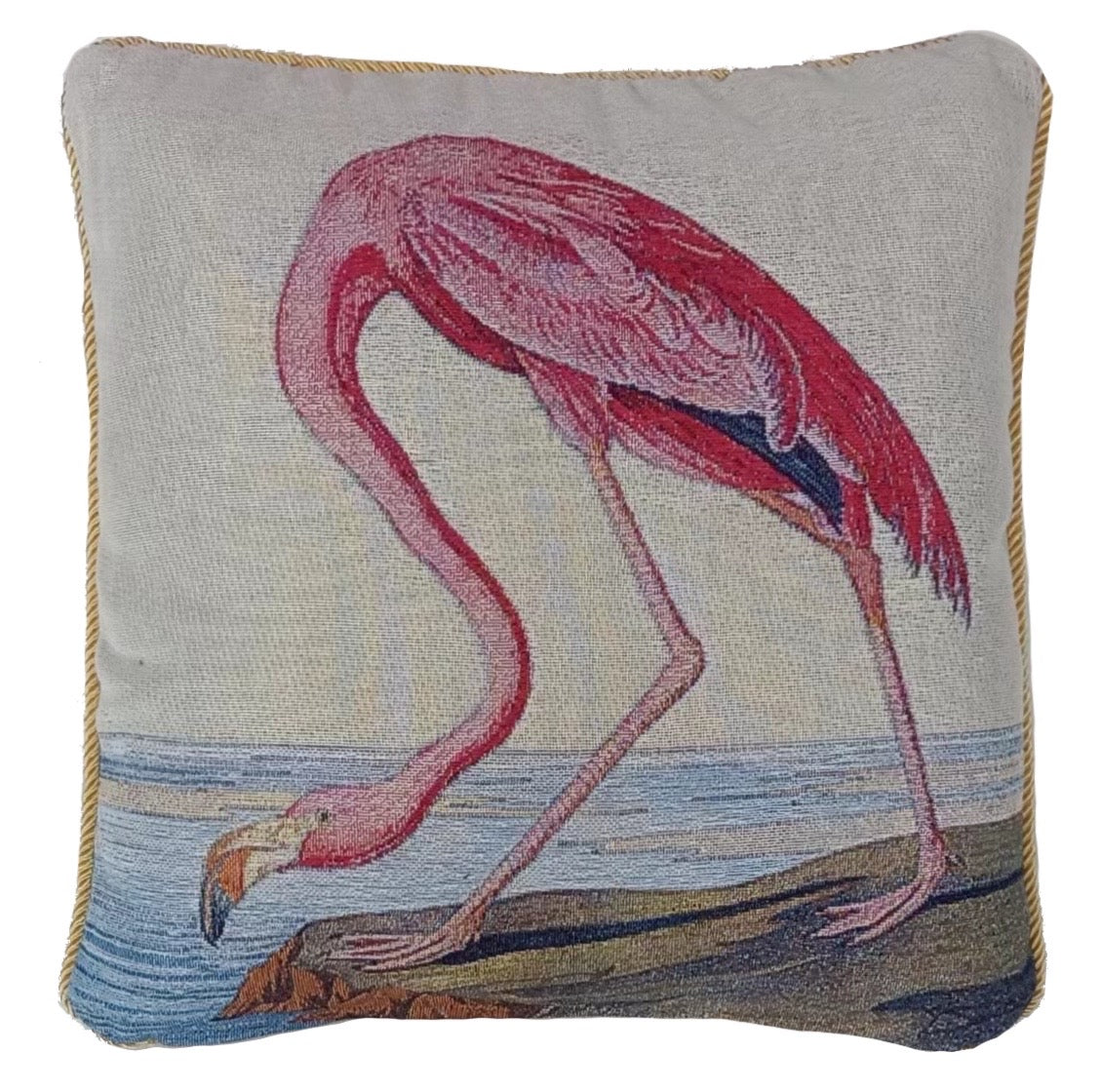 CCOV-ART-JA-PINKFLAMINGO Cushion Cover Art John Audubon - Pink Flamingo W45 x H45 CM (W18 x H18 INCH)