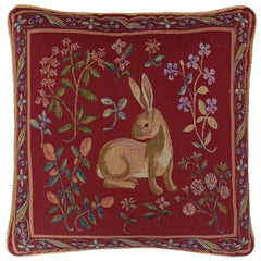 CCOV-ART-LU-RABBITDRD Cushion Cover Art Rabbit Dark Red W45 x H45 CM (W18 x H18 INCH)