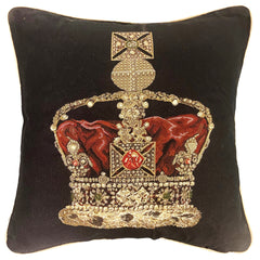 CCOV-PN-CRWBK | PANEL-CROWN BLACK PILLOWCASE/CUSHION COVER 18X18 INCH