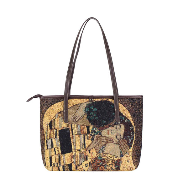 COLL-ART-GK-GDKS | Gold Kiss by Gustav Klimt College/Shoulder Tote Bag - www.signareusa.com