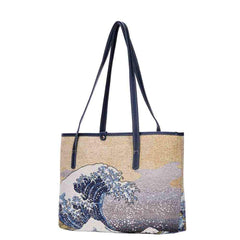 COLL-ART-JP-WAVE | Hokusai Great Wave off Kanagawa College/Shoulder Tote Bag - www.signareusa.com