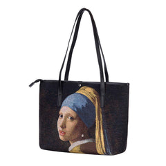 COLL-ART-JV-GIRL | Vermeer Girl with a Pearl Earring College/Shoulder Tote Bag - www.signareusa.com