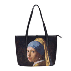 COLL-ART-JV-GIRL | Vermeer Girl with a Pearl Earring College/Shoulder Tote Bag - www.signareusa.com