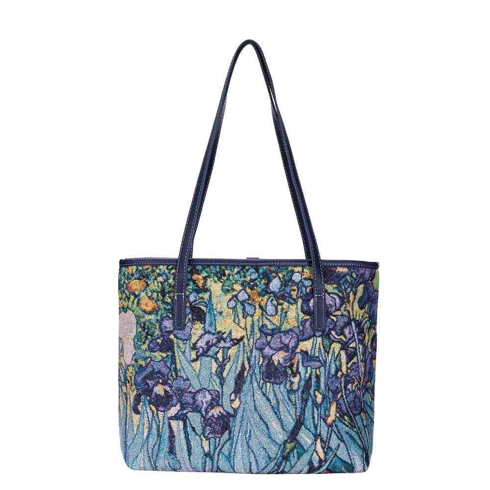 COLL-ART-VG-IRIS  Van Gogh Iris College/Shoulder Tote Bag