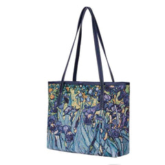COLL-ART-VG-IRIS | Van Gogh Iris College/Shoulder Tote Bag - www.signareusa.com