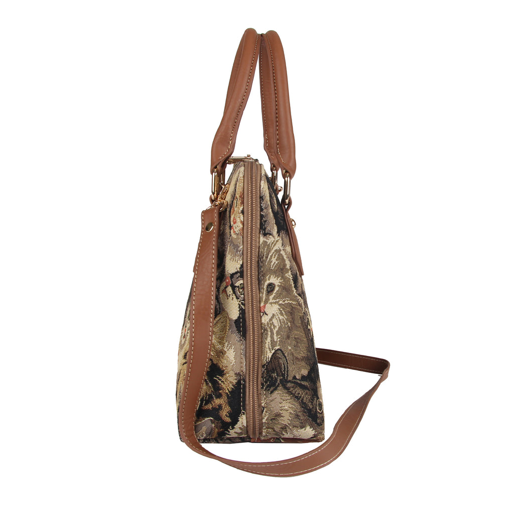 Brown Paisley Convertible Handbag