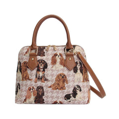 CONV-KGCS | King Charles Cavalier Spaniel Convertible Top Handle Purse Handbag - www.signareusa.com