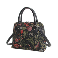CONV-MGDBK | Morning Garden Black Convertible Top Handle Purse Handbag - www.signareusa.com