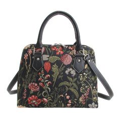 CONV-MGDBK | Morning Garden Black Convertible Top Handle Purse Handbag - www.signareusa.com