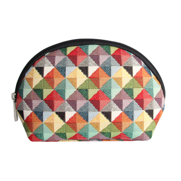 COSM-MTRI | Multicolor Triangle Cosmetic Make Up Bag - www.signareusa.com